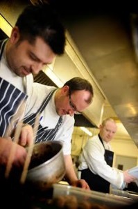 Chef Ian Orr and co-owner of Browns Restaurant with his team.