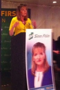 Sinn Fein's Martina Anderson speaking at the launch of her European election campaign.