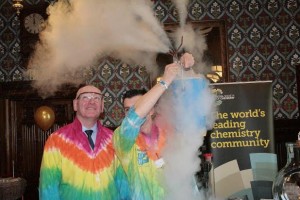 Foyle MP Mark Durkan taking a liquid nitrogen shower at Westminster.