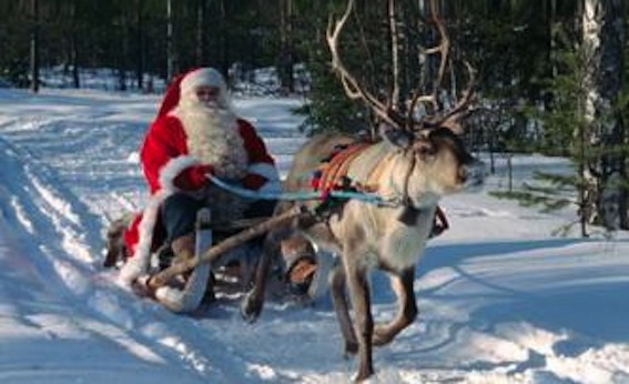 santa claus leaving north pole