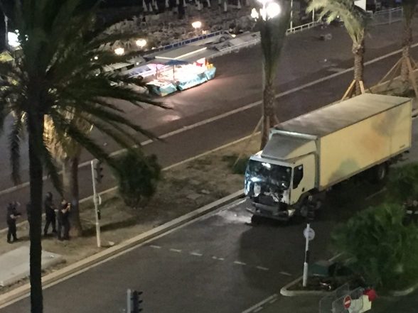 The terror truck brought to a halt by armed police who shot dead the 31-year-old driver